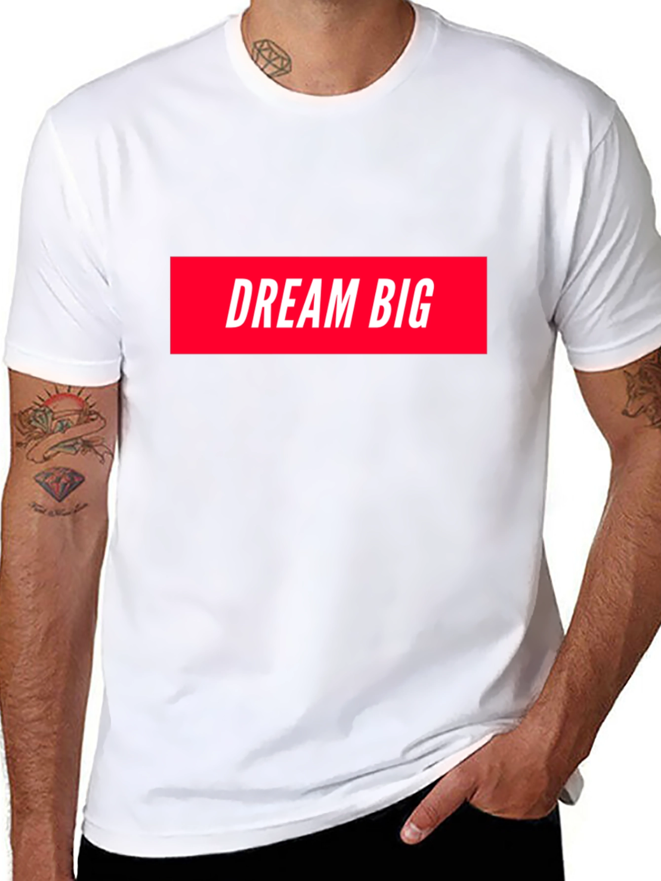Dream Big Graphic Tee - Black Cotton T-Shirt