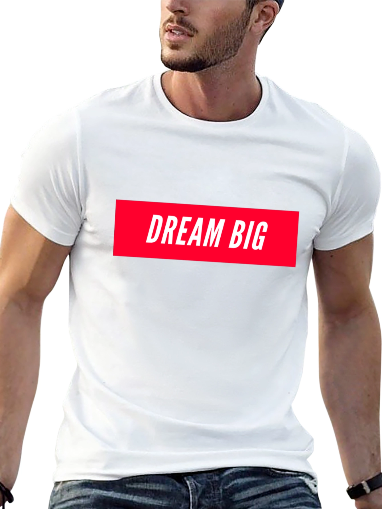 Dream Big Graphic Tee - Black Cotton T-Shirt