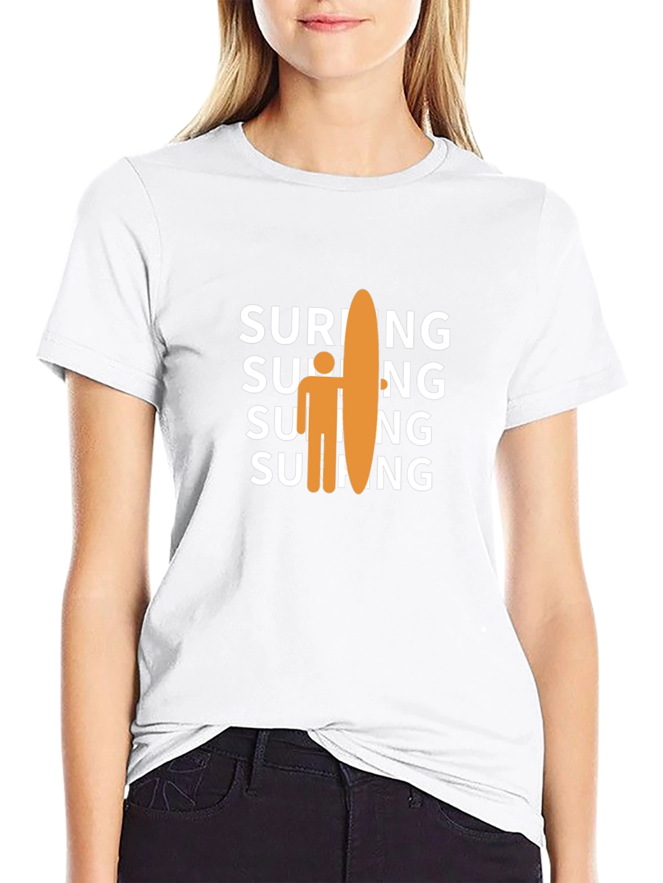 Surfing Graphic Tee - Casual Black T-Shirt