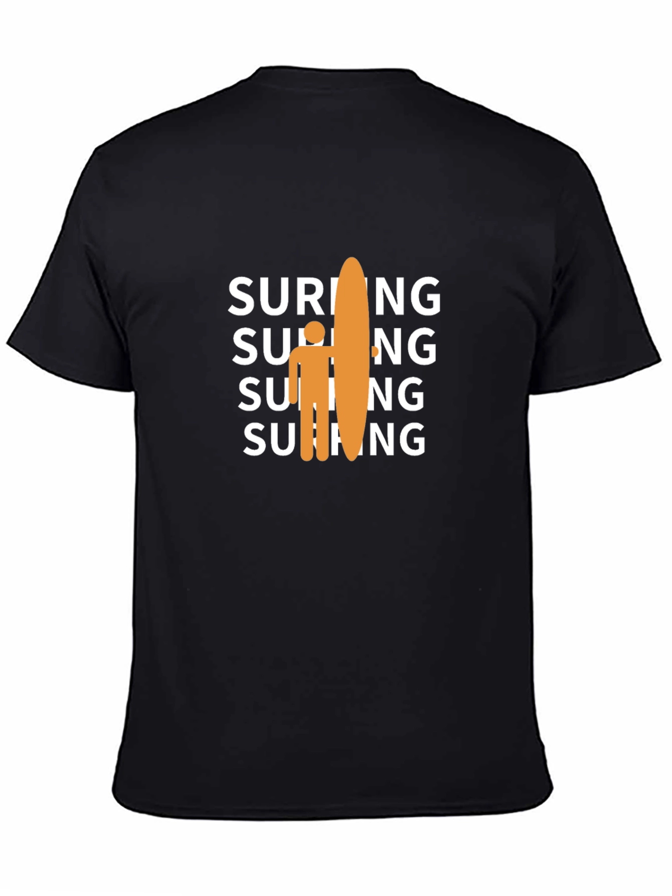 Surfing Graphic Tee - Casual Black T-Shirt