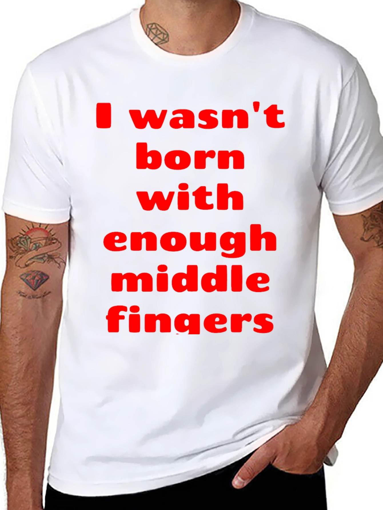 Funny Sarcastic Graphic Tee - Middle Fingers