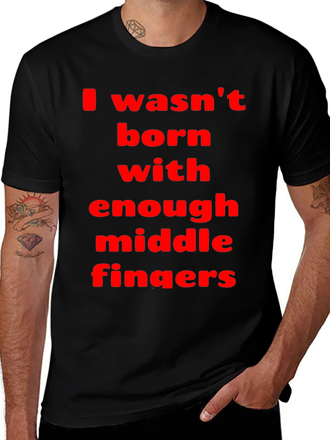 Funny Sarcastic Graphic Tee - Middle Fingers