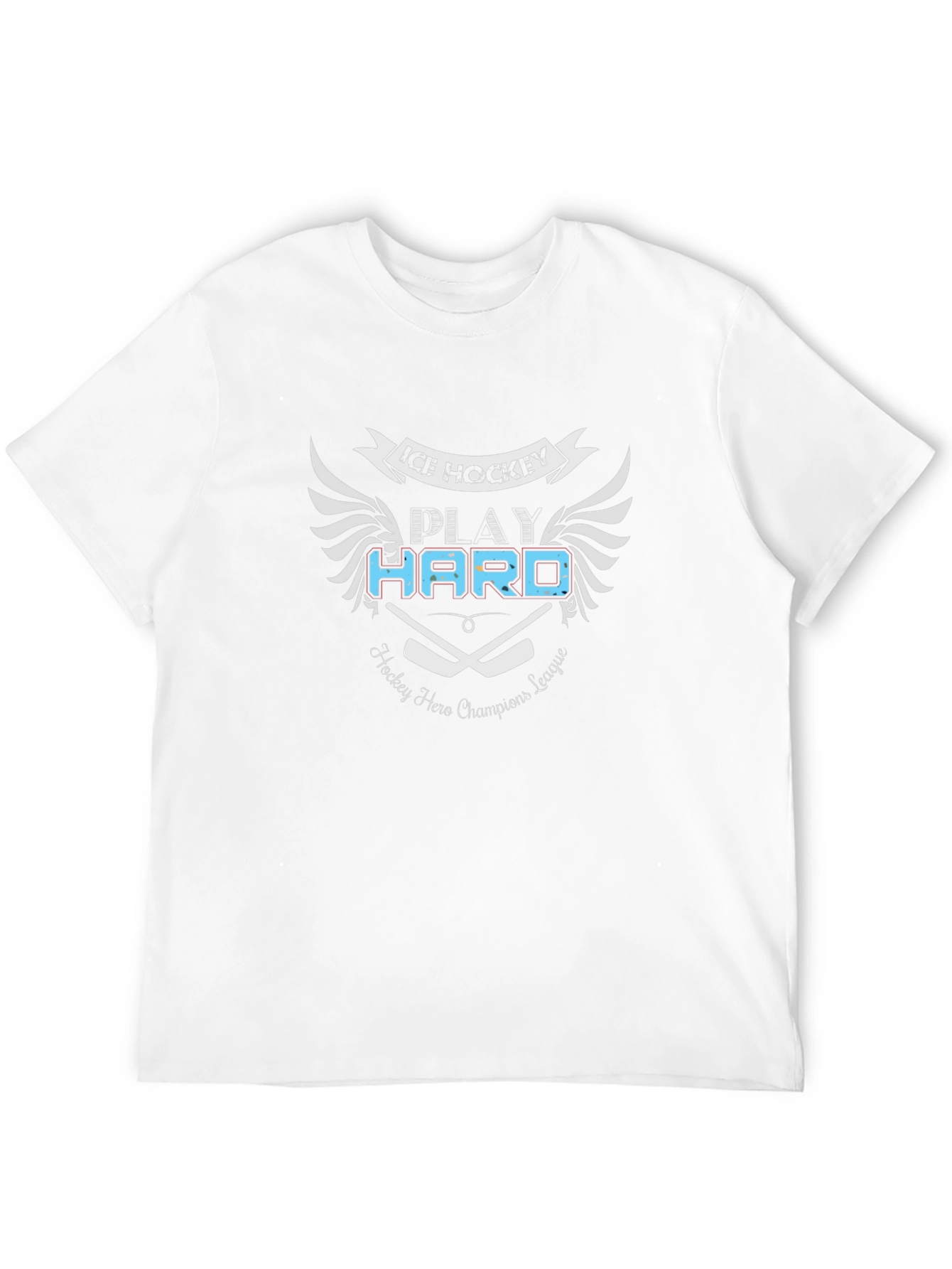 Ice Hockey Play Hard Black T-Shirt
