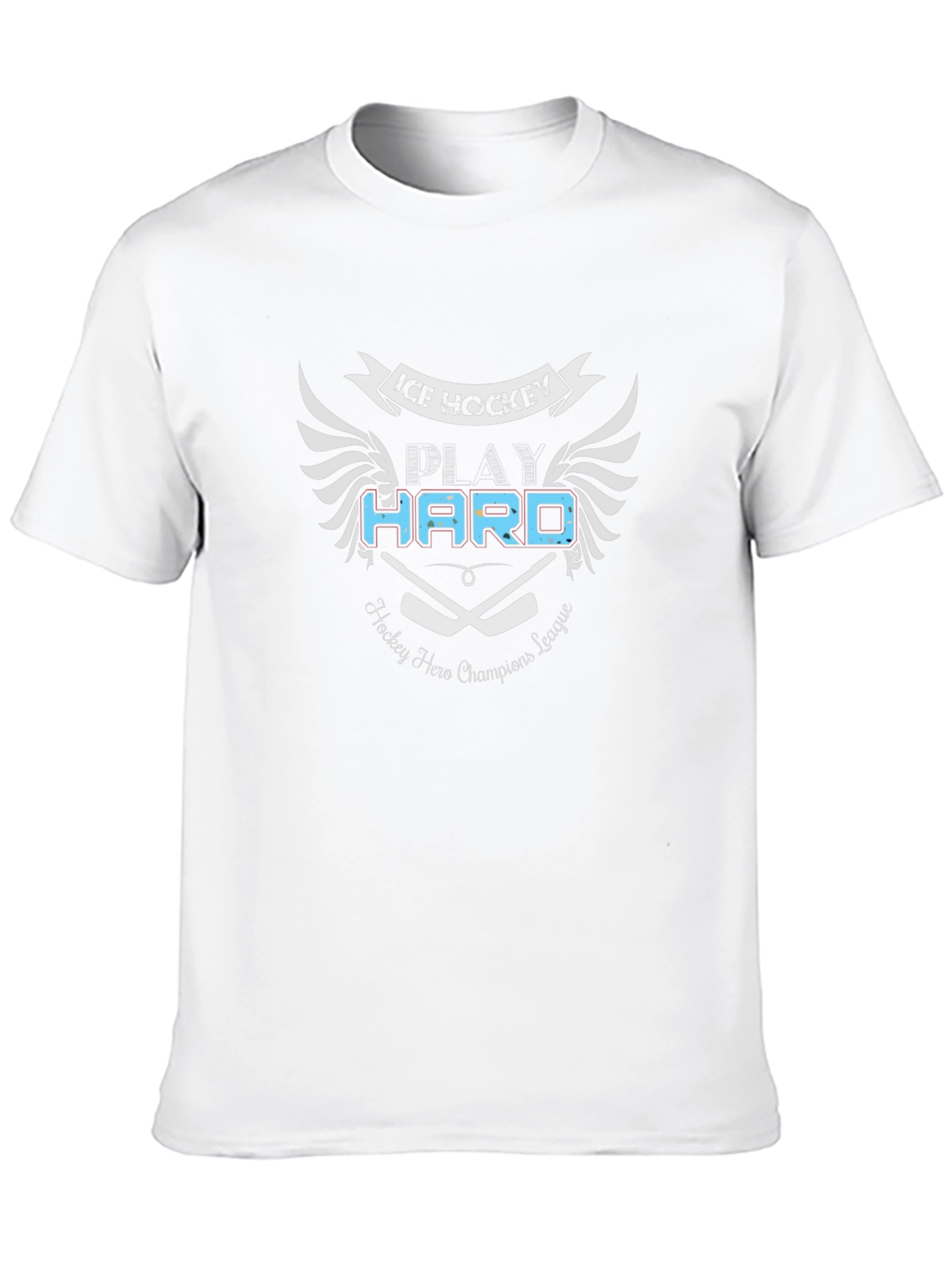 Ice Hockey Play Hard Black T-Shirt