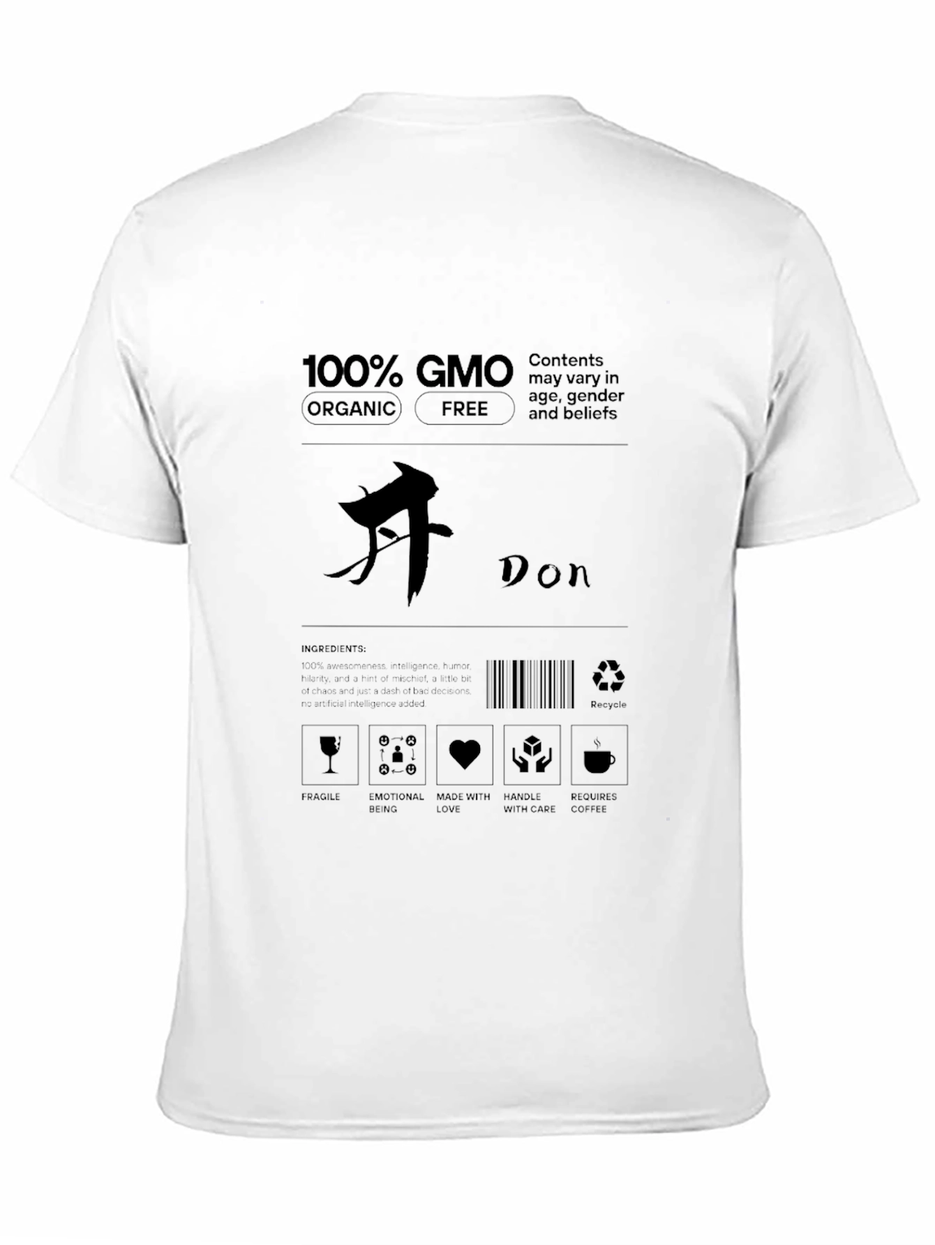 GMO Organic Free Black Graphic T-Shirt