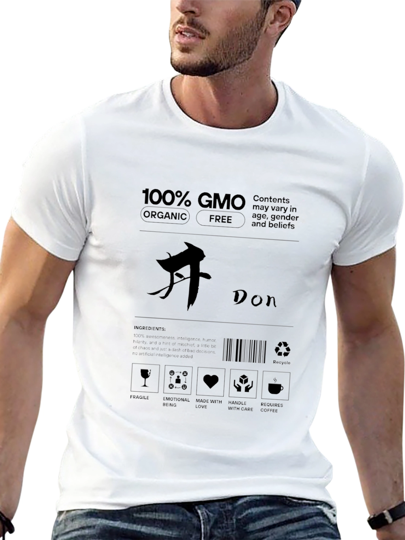GMO Organic Free Black Graphic T-Shirt