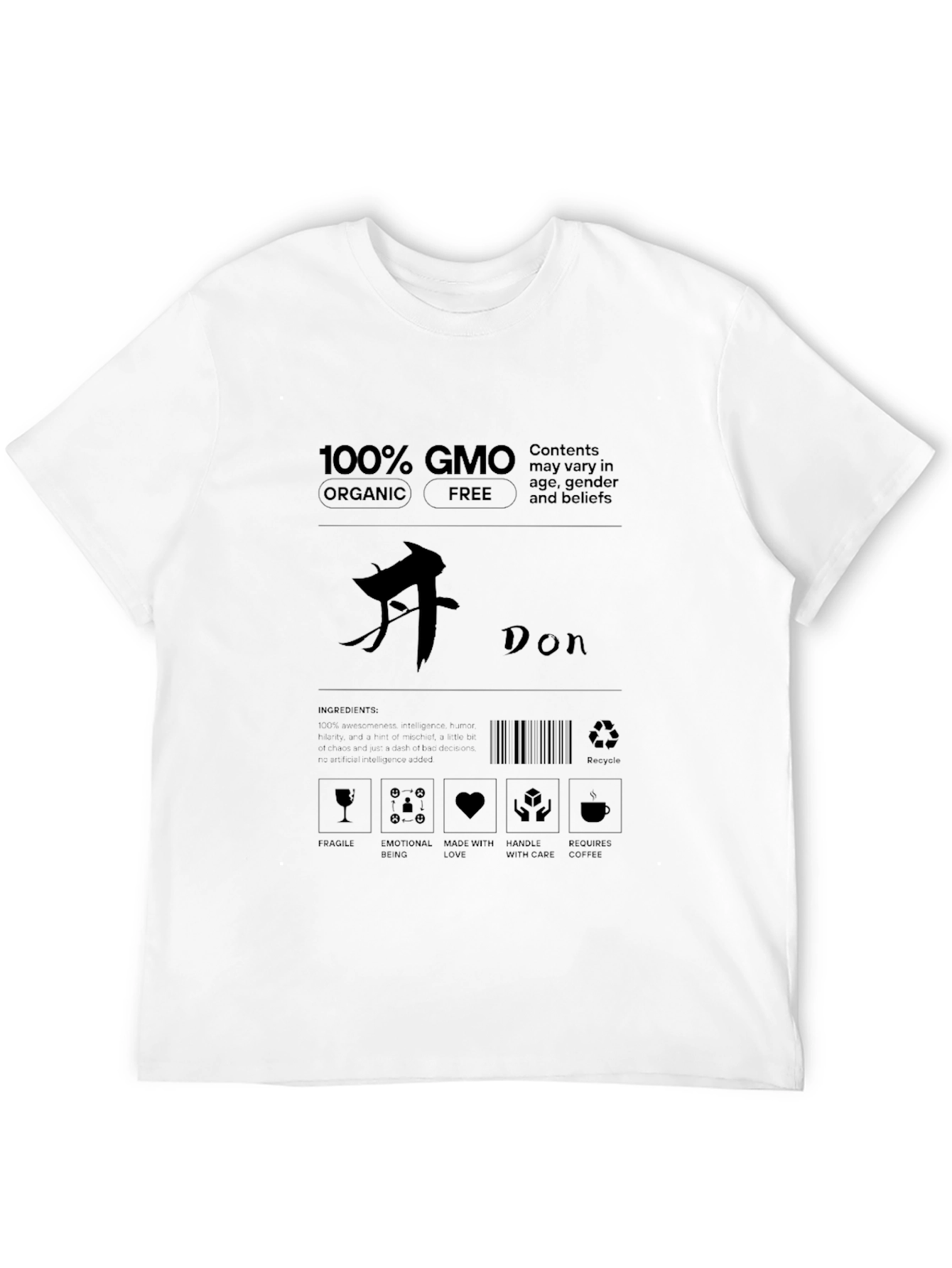 GMO Organic Free Black Graphic T-Shirt