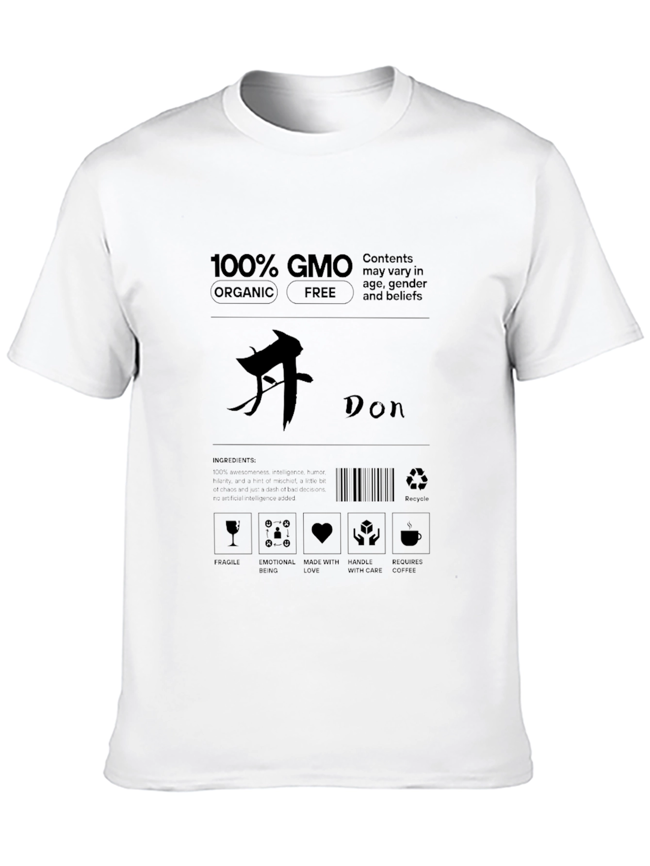 GMO Organic Free Black Graphic T-Shirt