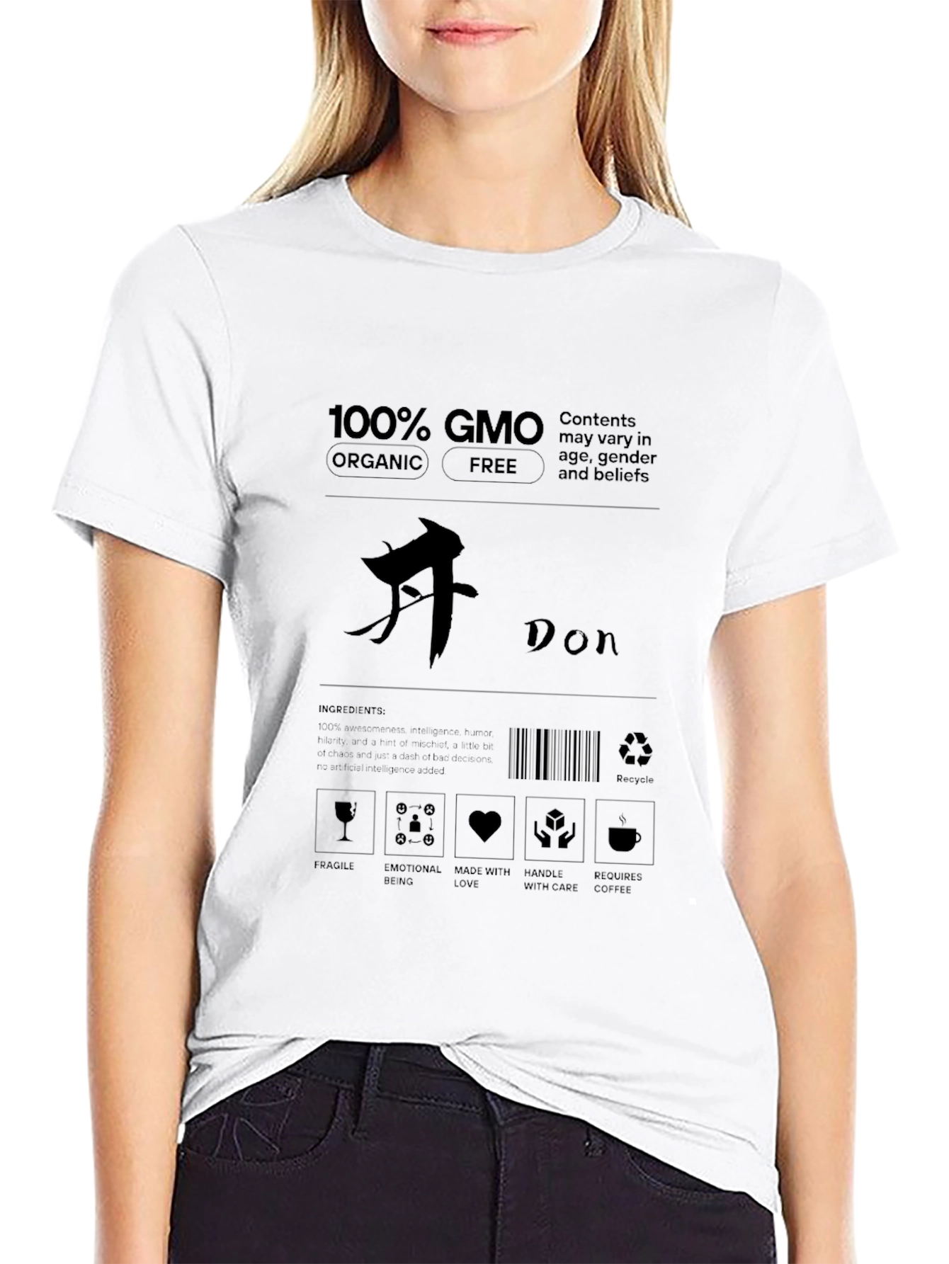 GMO Organic Free Black Graphic T-Shirt