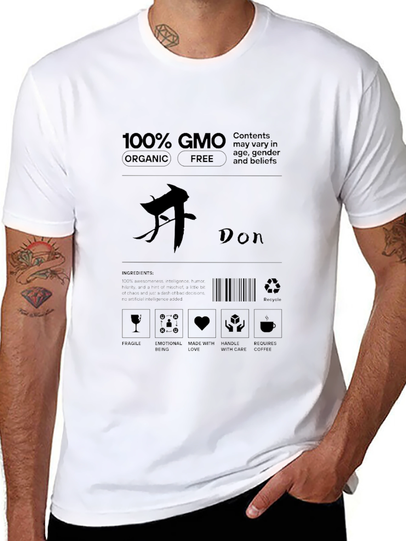 GMO Organic Free Black Graphic T-Shirt