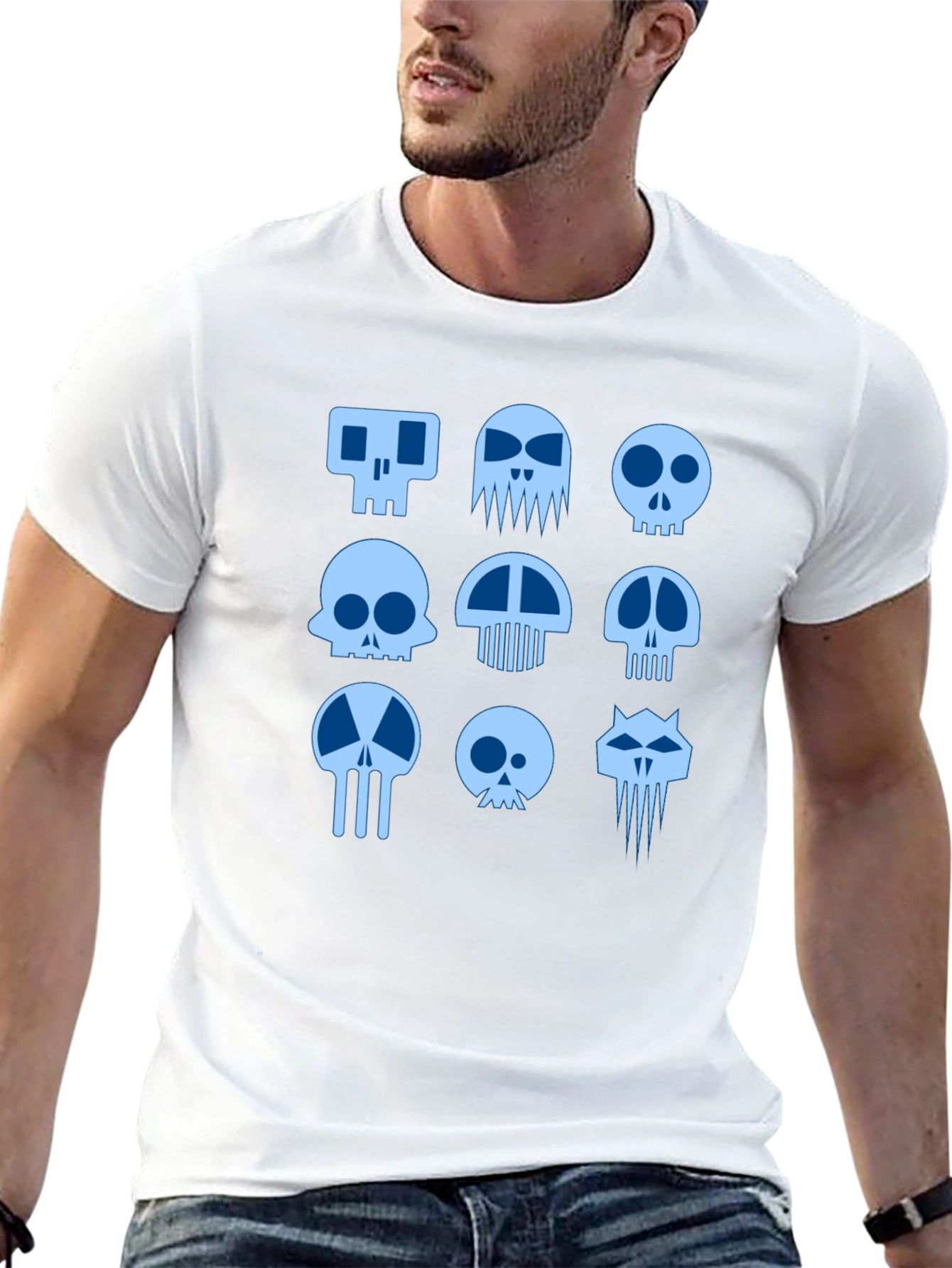 Skull Graphic Print Black T-Shirt