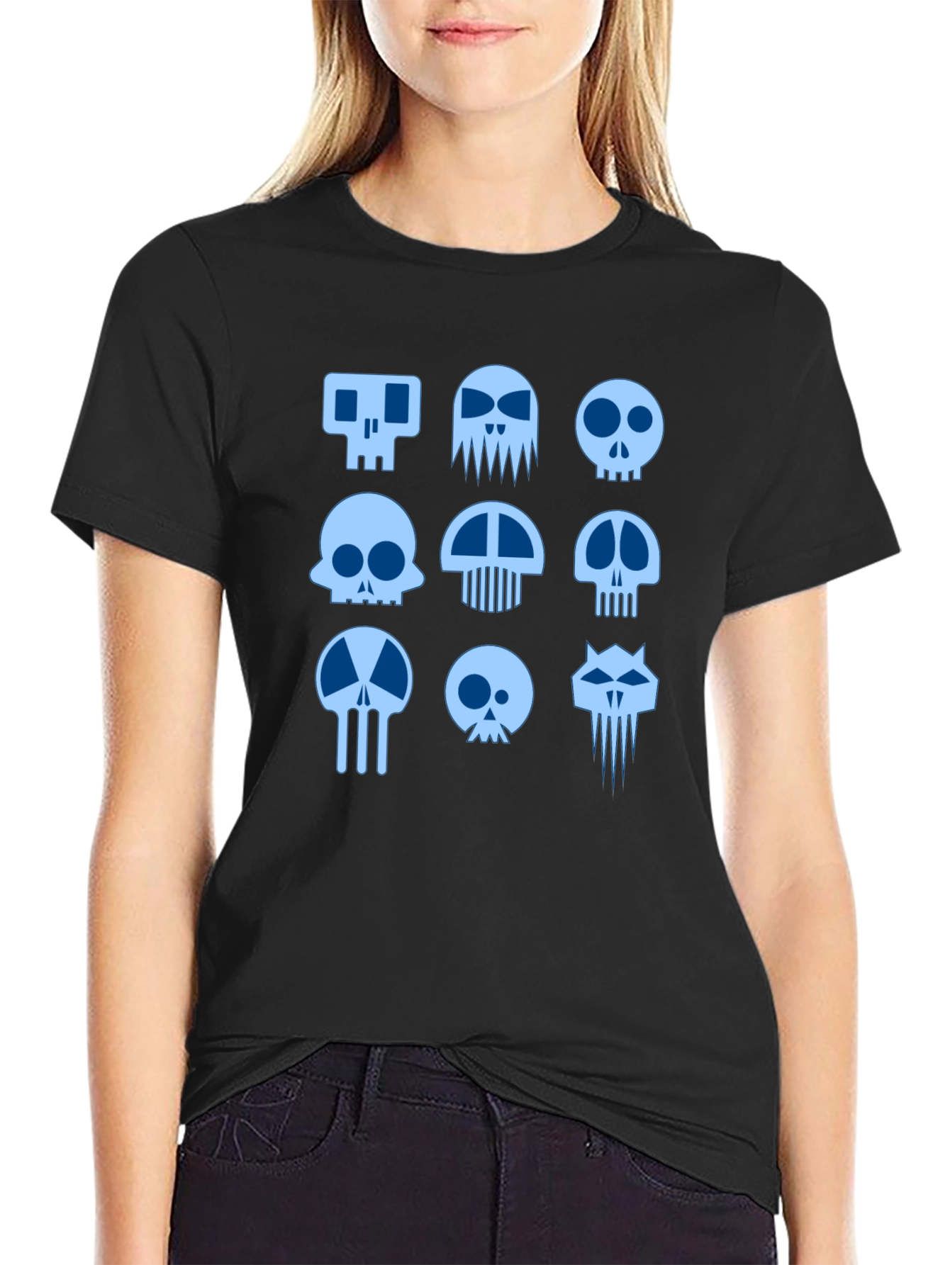 Skull Graphic Print Black T-Shirt