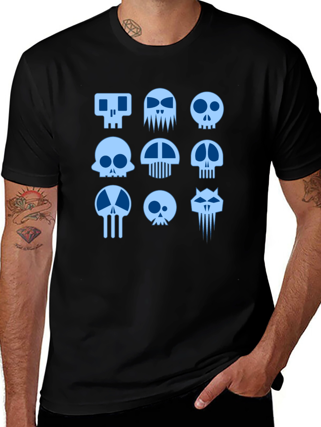Skull Graphic Print Black T-Shirt