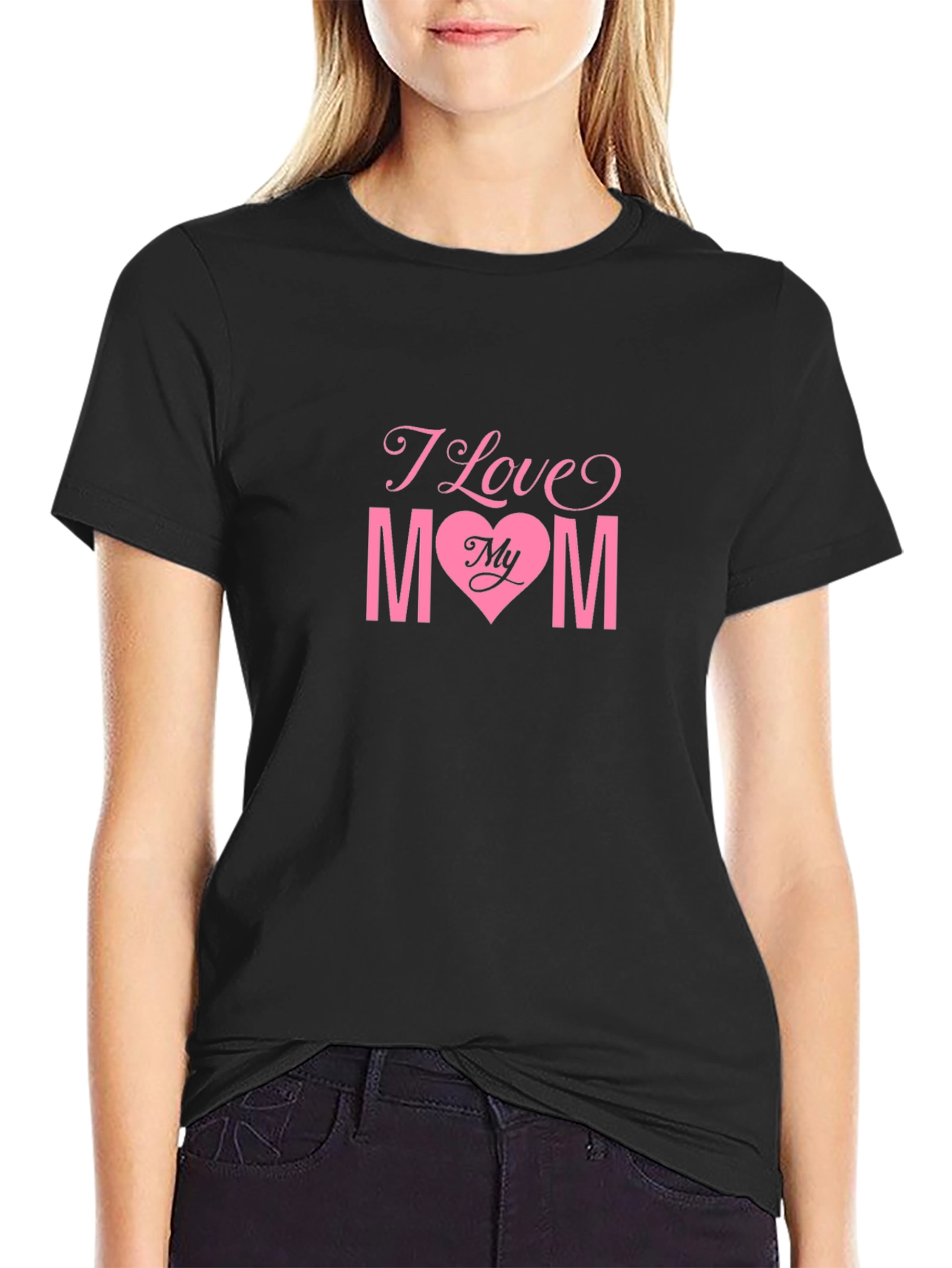 I Love My Mom Black T-Shirt