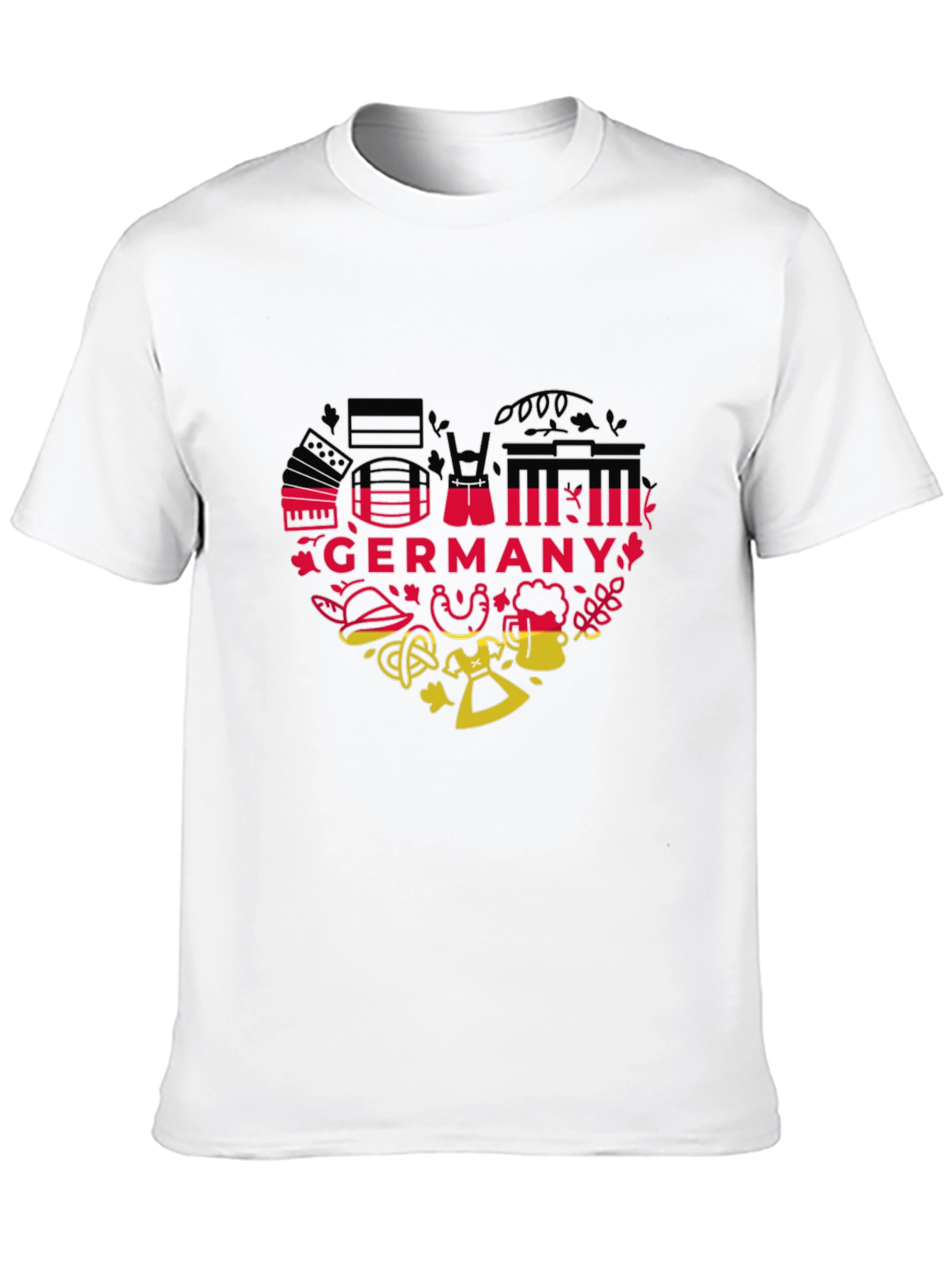 Germany Heart Graphic Tee - Black Unisex T-Shirt
