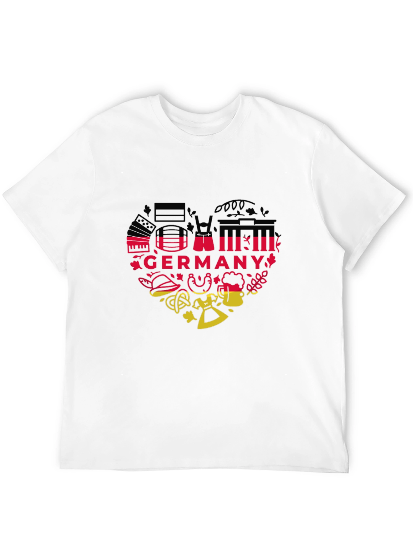 Germany Heart Graphic Tee - Black Unisex T-Shirt