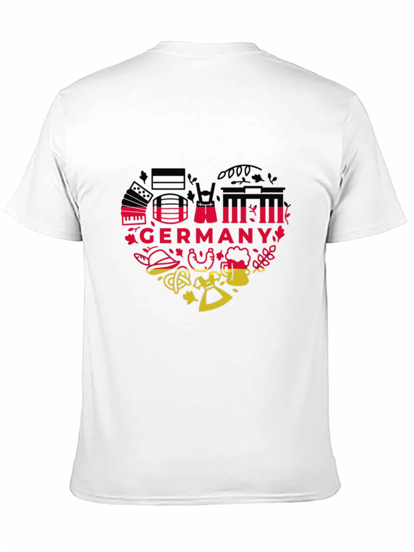 Germany Heart Graphic Tee - Black Unisex T-Shirt