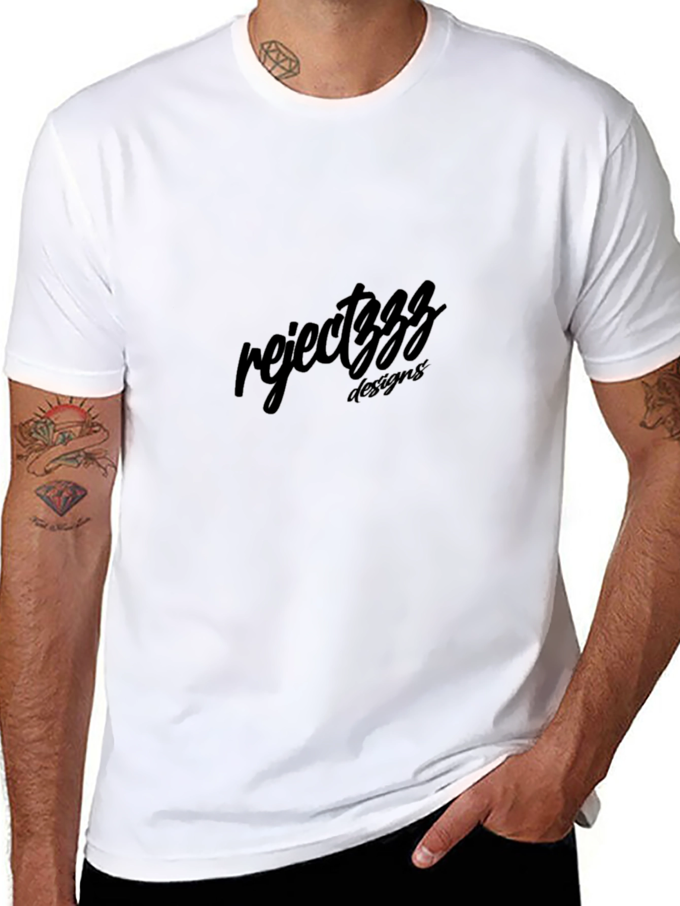 Reject3zz Designs Black T-Shirt Casual Wear
