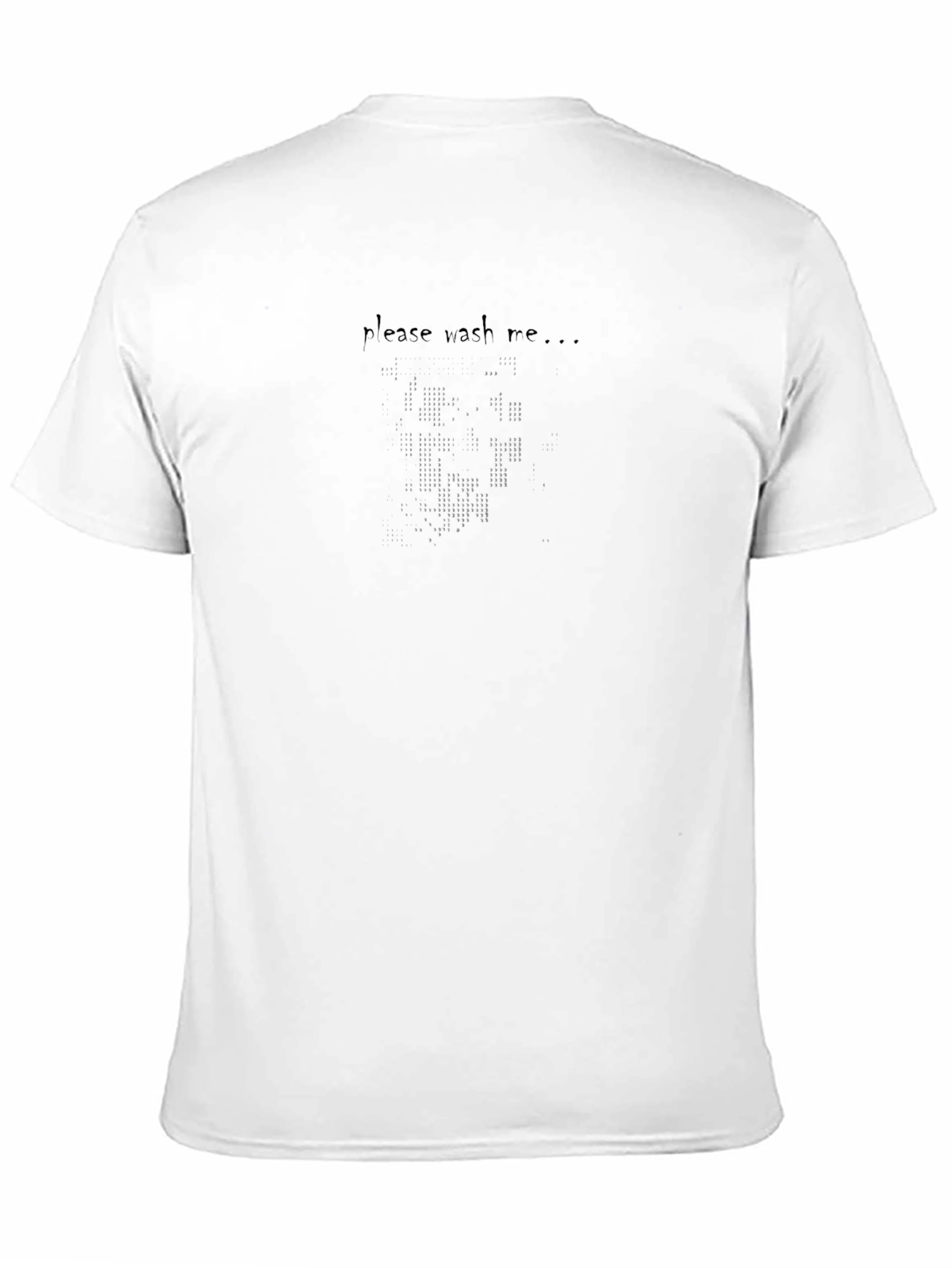 Black Please Wash Me Pixel Face T-Shirt