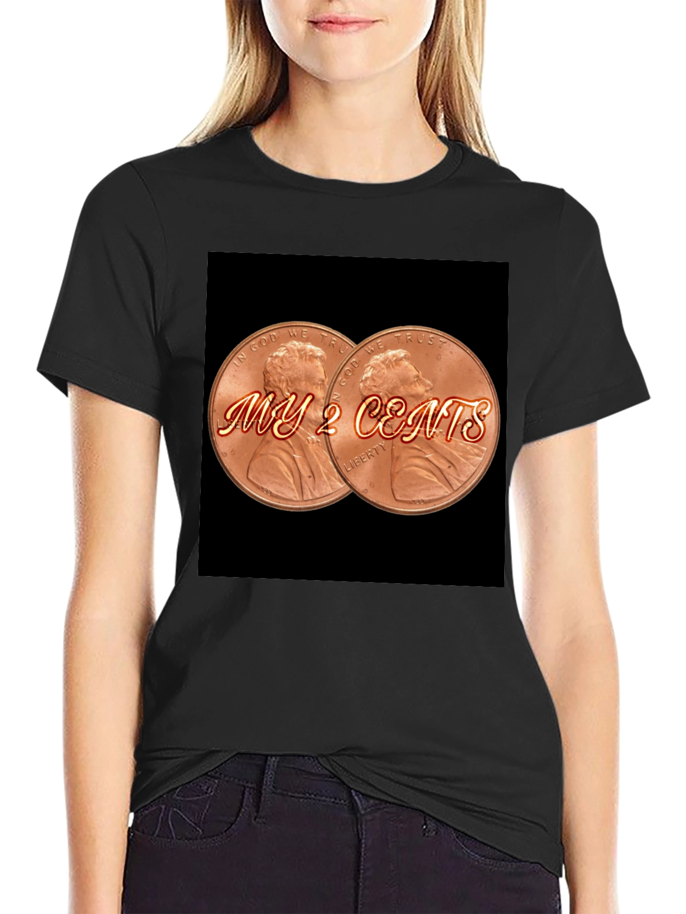 My 2 Cents Graphic Tee - Black T-Shirt
