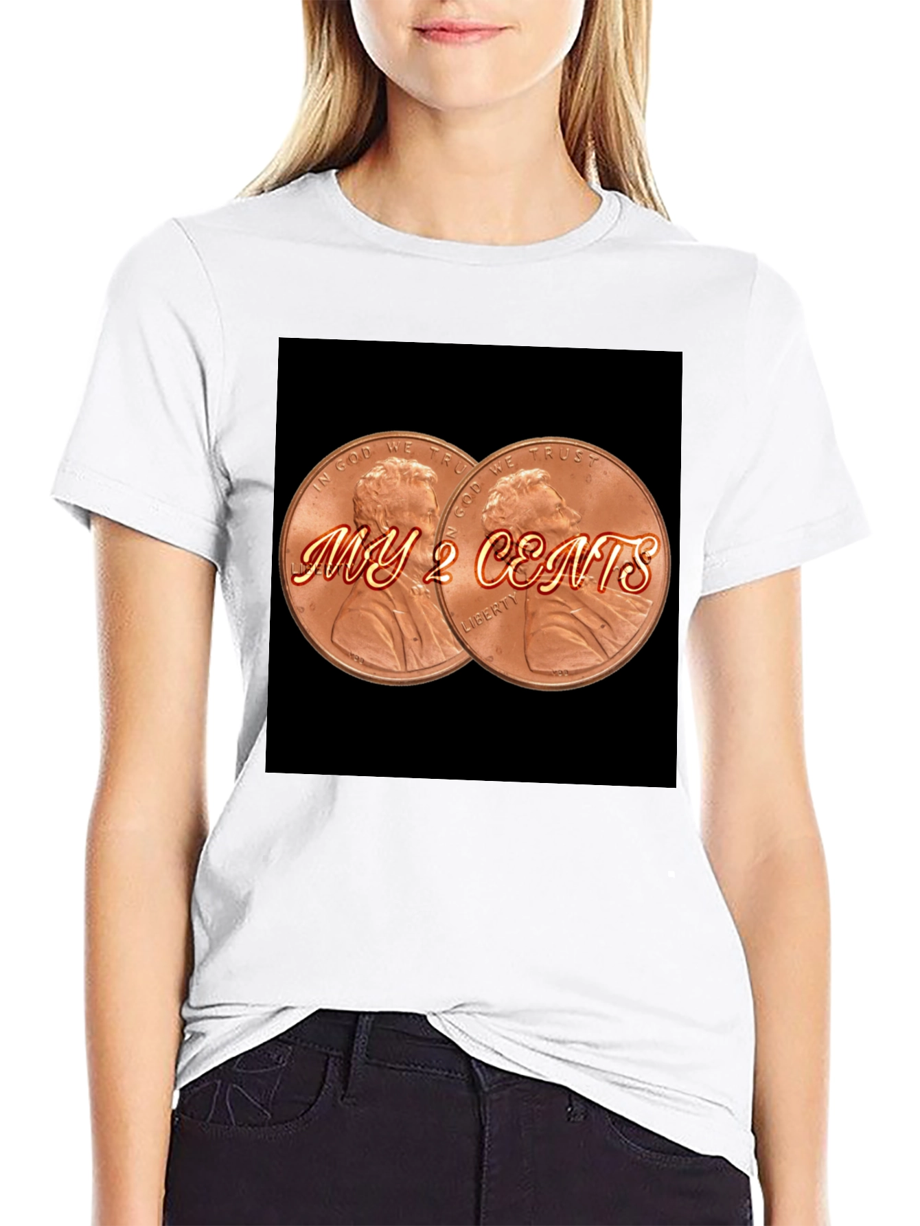 My 2 Cents Graphic Tee - Black T-Shirt