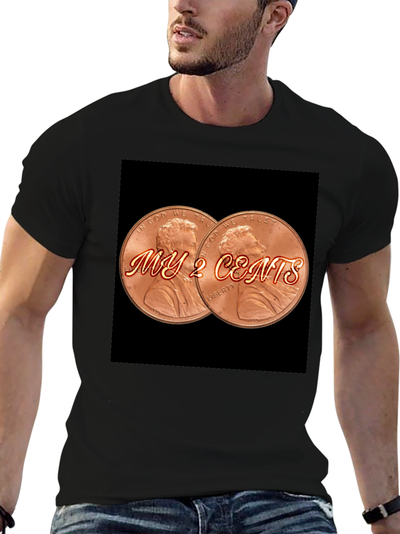 My 2 Cents Graphic Tee - Black T-Shirt
