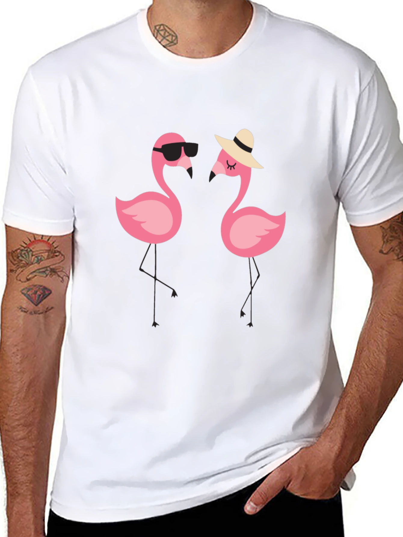 Flamingo Couple Graphic Tee