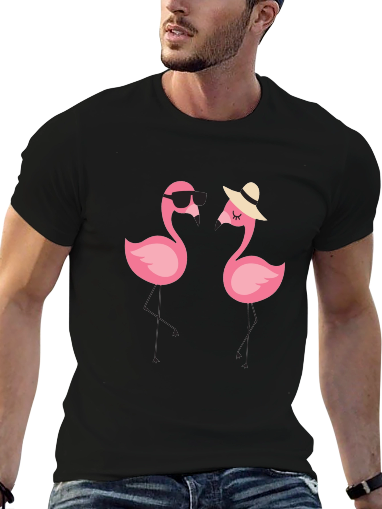 Flamingo Couple Graphic Tee
