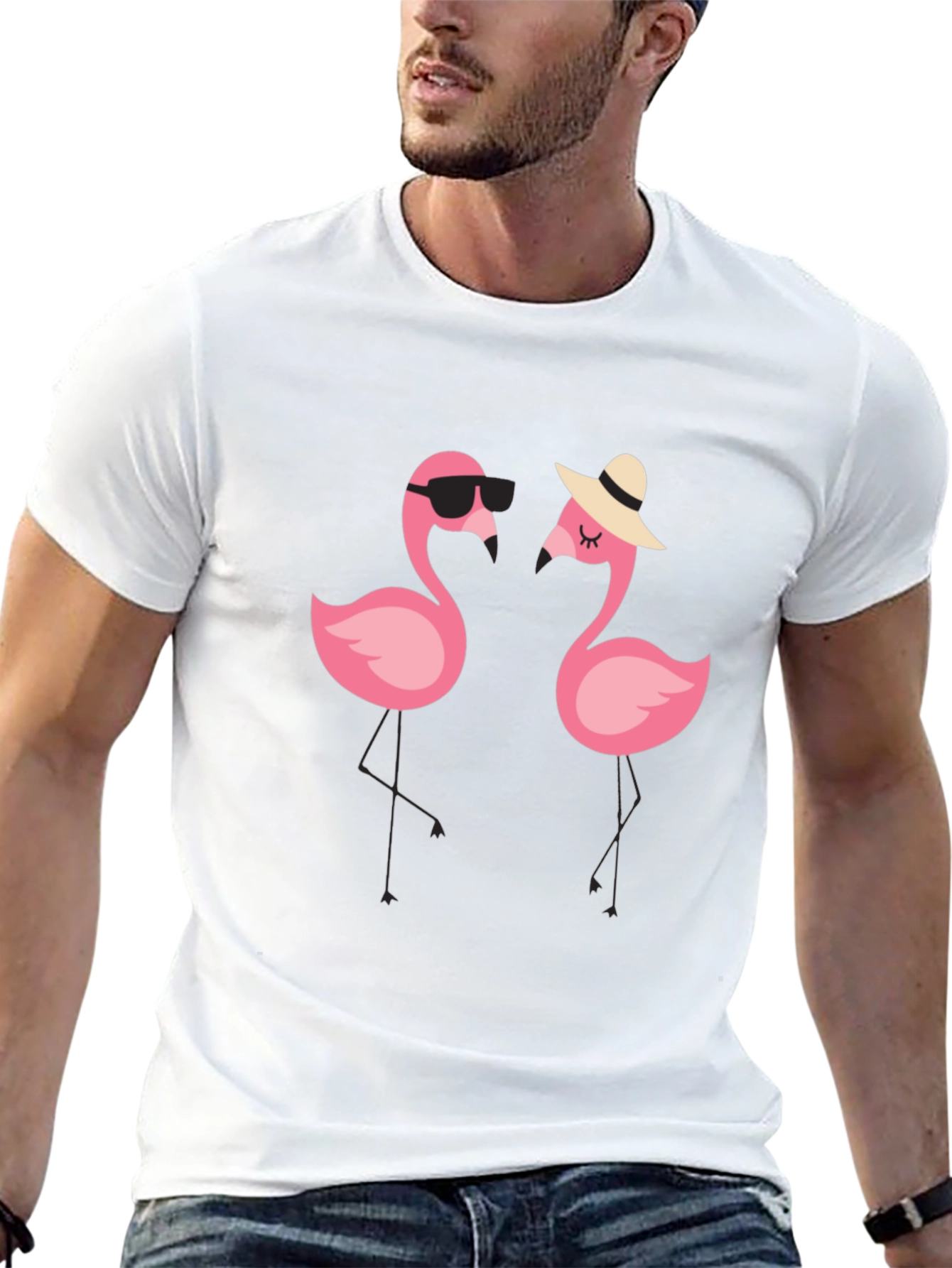 Flamingo Couple Graphic Tee
