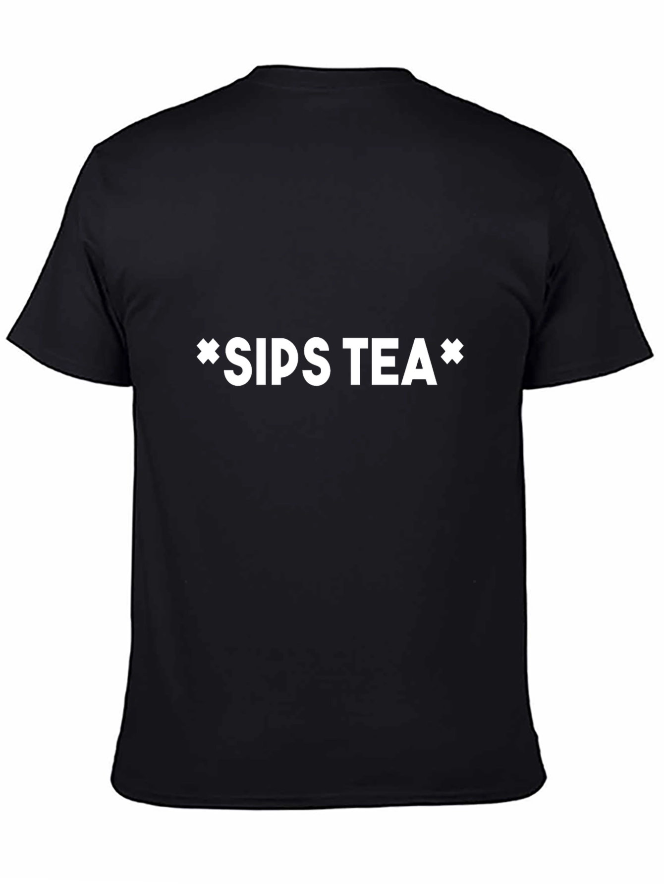 Sips Tea Graphic Print Black T-Shirt