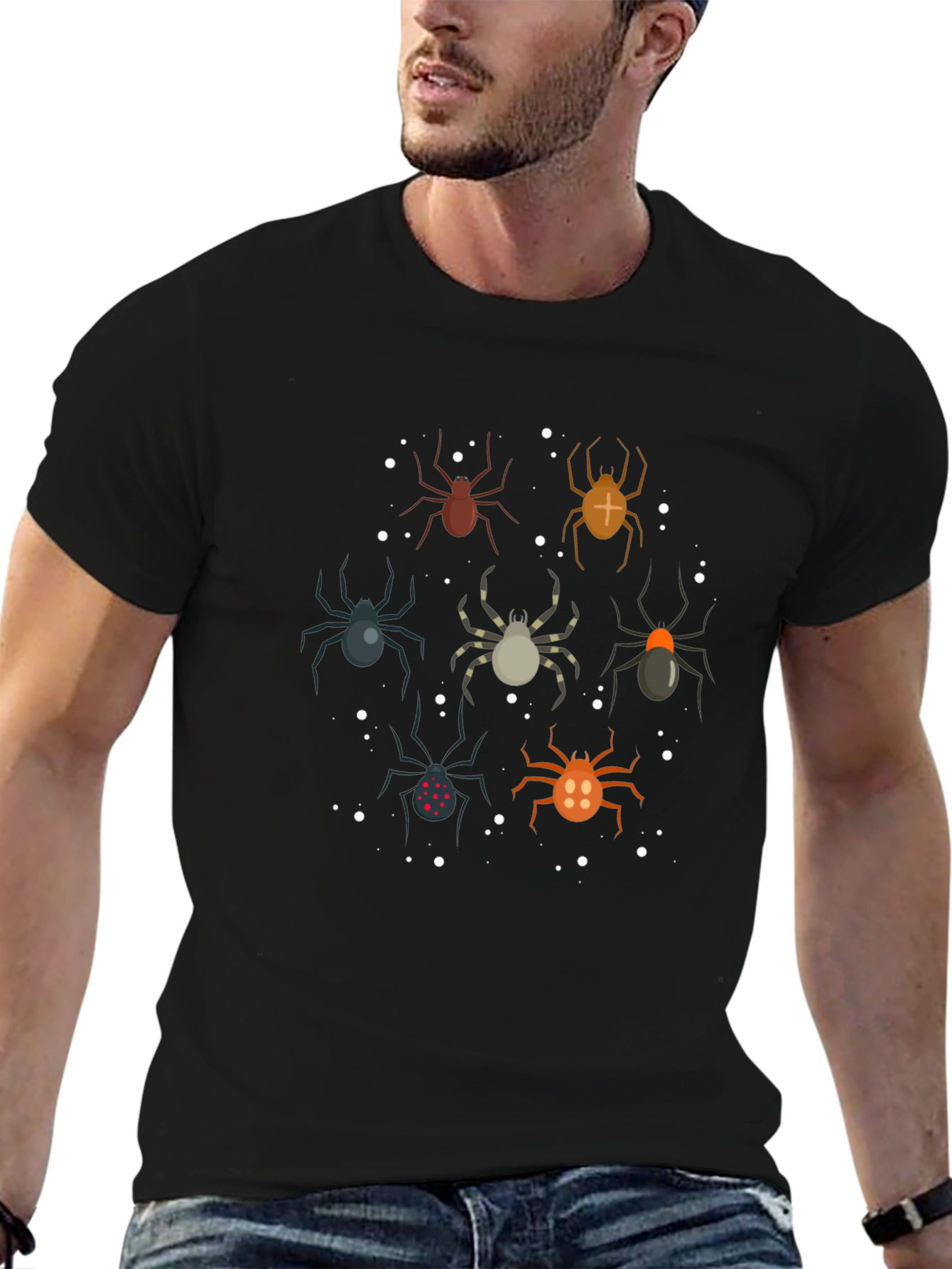 Spider Pattern Black T-Shirt