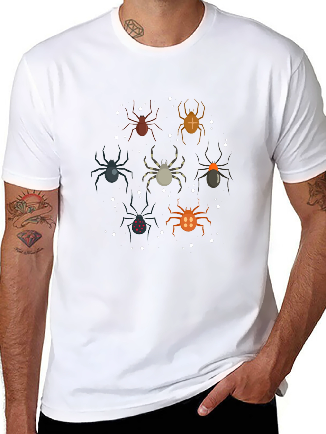 Spider Pattern Black T-Shirt
