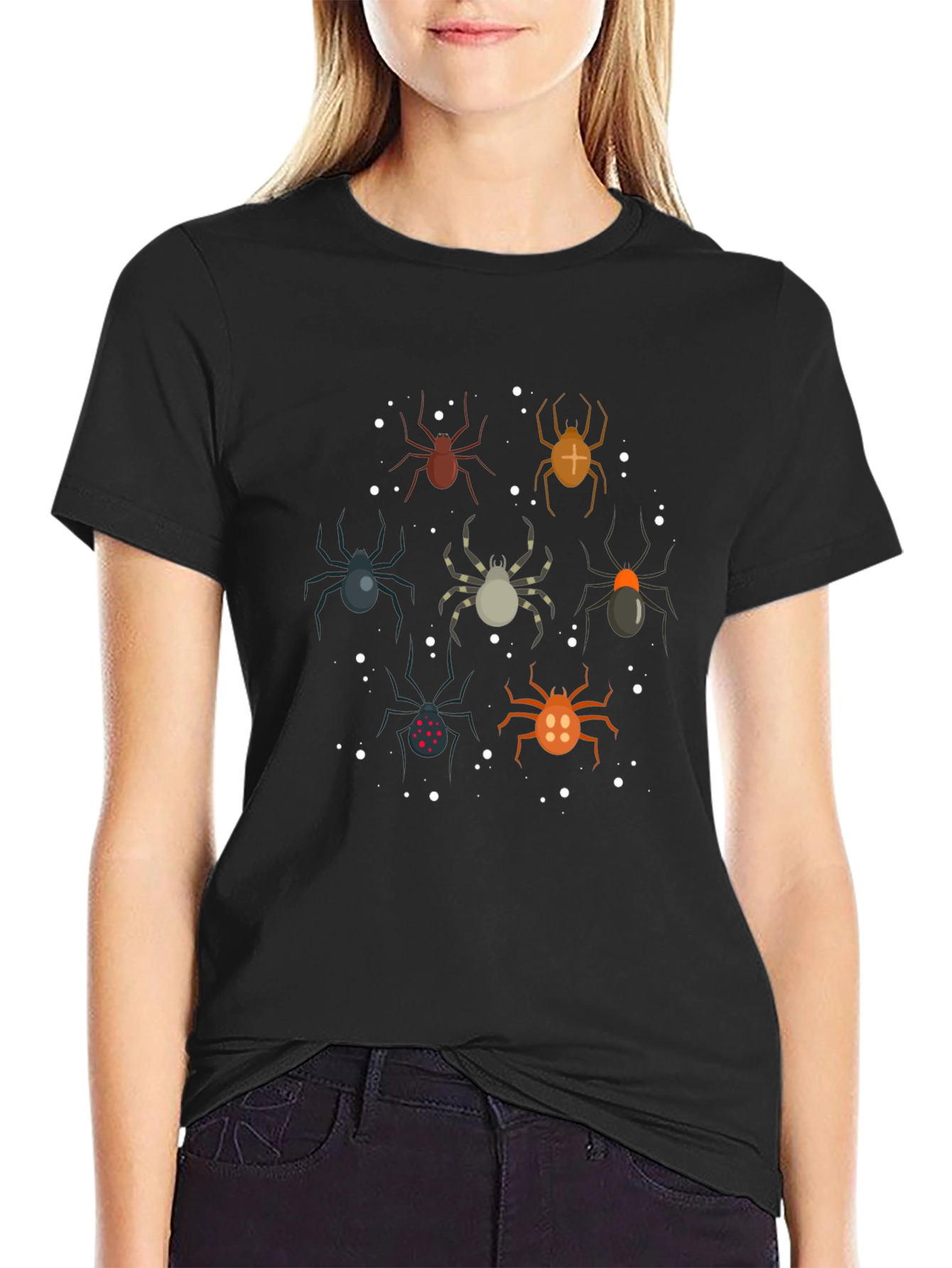 Spider Pattern Black T-Shirt