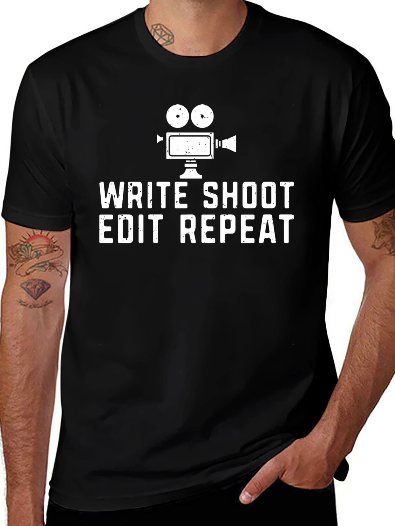 Write Shoot Edit Repeat Filmmaker T-Shirt