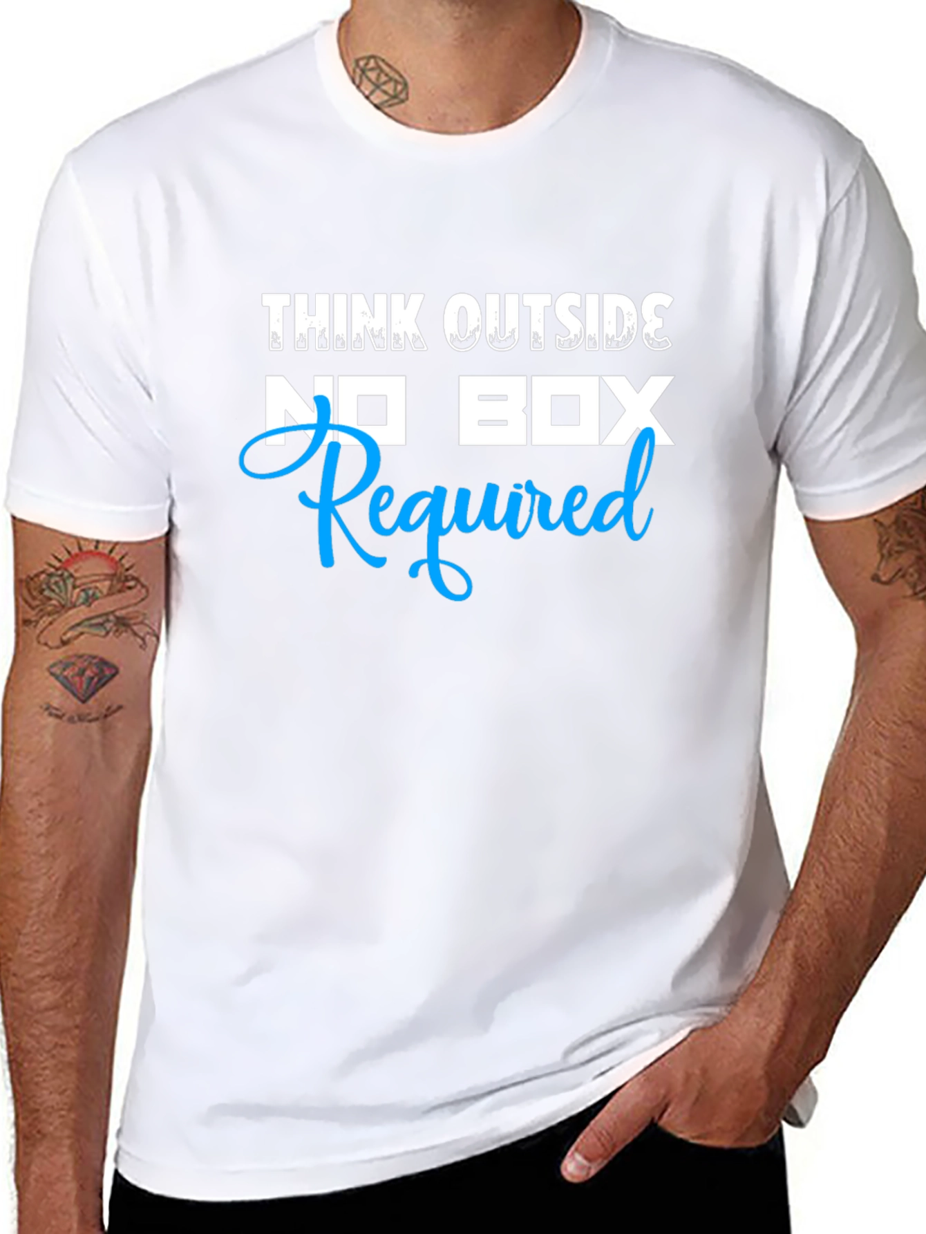 Think Outside No Box Required Mens Black T-Shirt