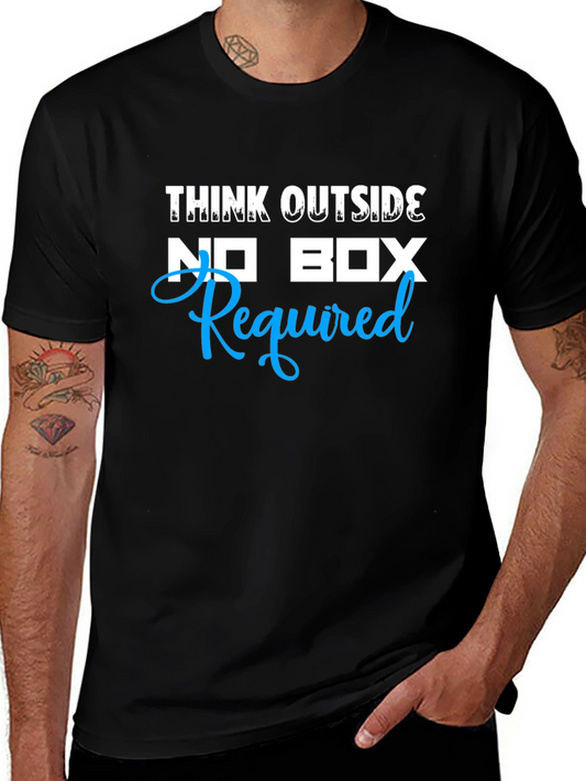 Think Outside No Box Required Mens Black T-Shirt