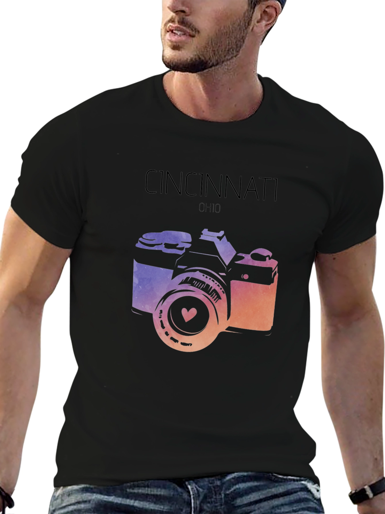 Cincinnati Ohio Camera Graphic T-Shirt