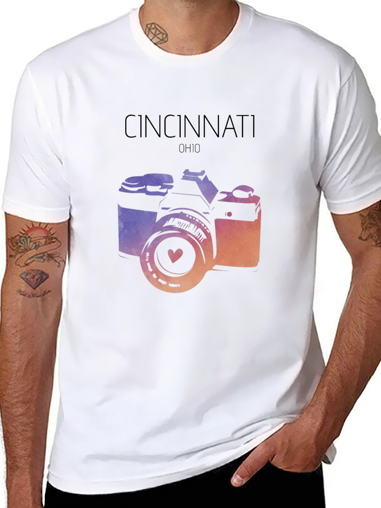 Cincinnati Ohio Camera Graphic T-Shirt