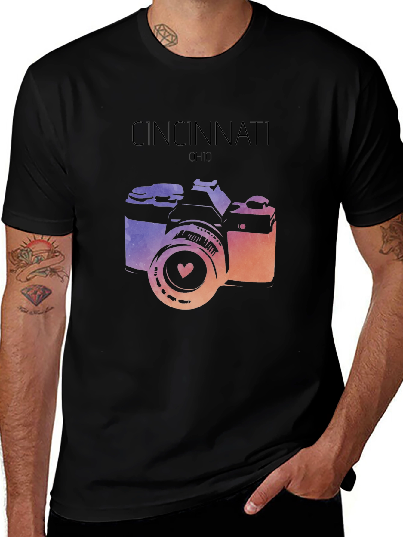 Cincinnati Ohio Camera Graphic T-Shirt