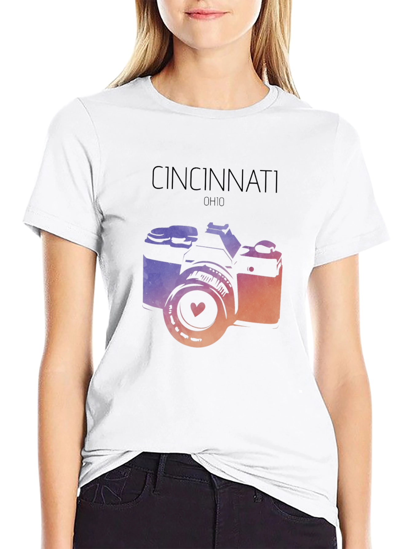 Cincinnati Ohio Camera Graphic T-Shirt