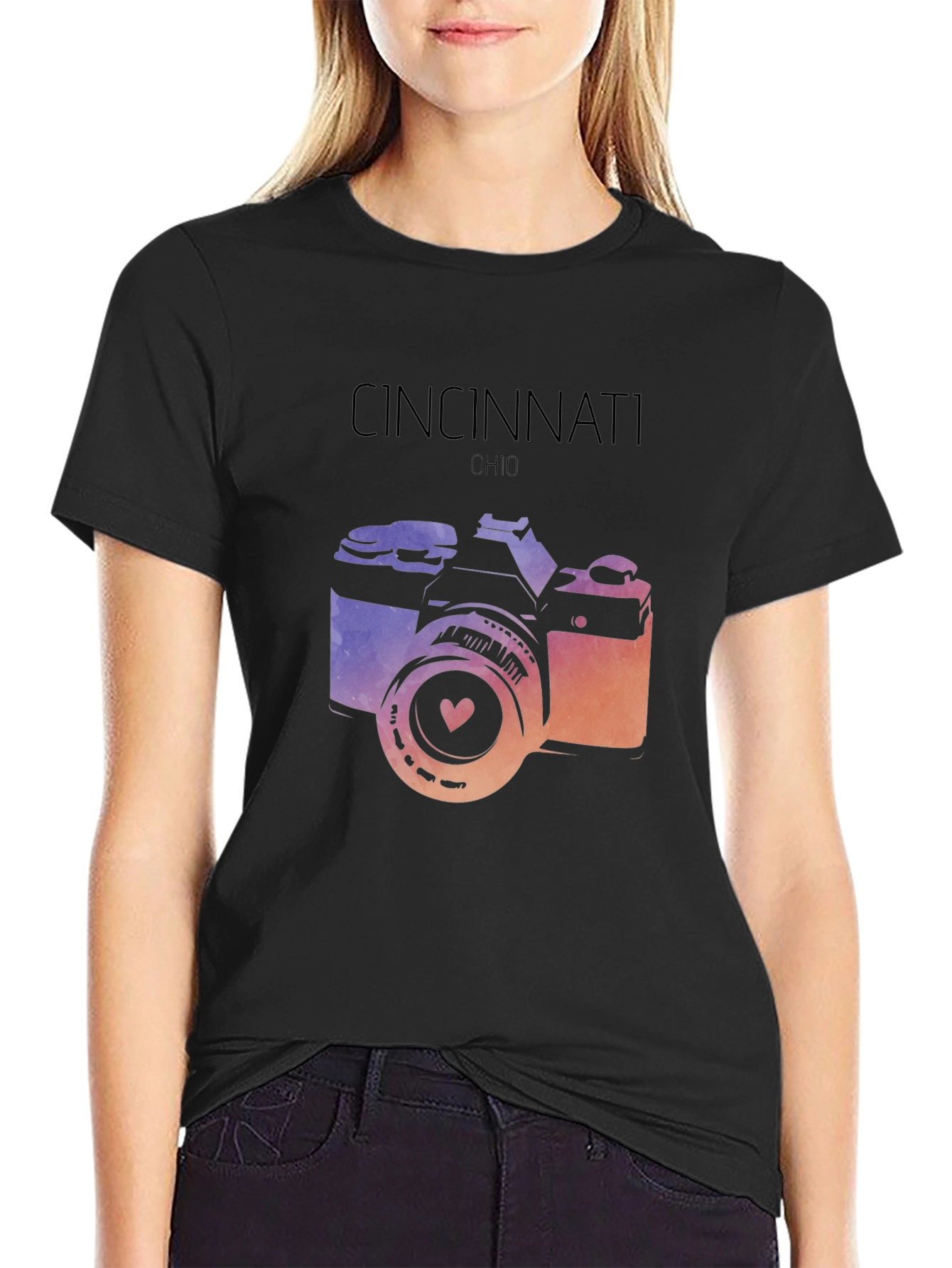Cincinnati Ohio Camera Graphic T-Shirt