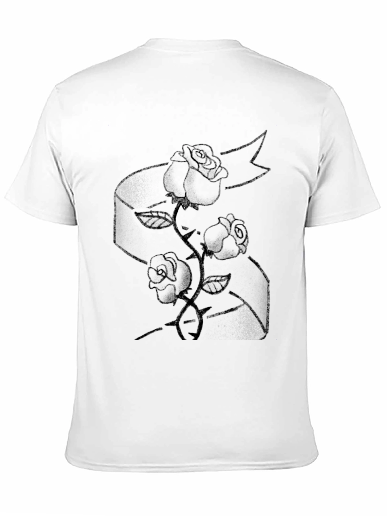 Rose Tattoo Graphic Black T-Shirt