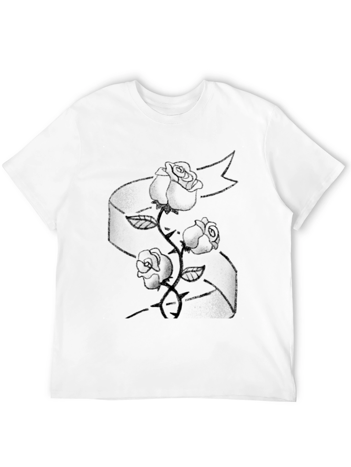 Rose Tattoo Graphic Black T-Shirt