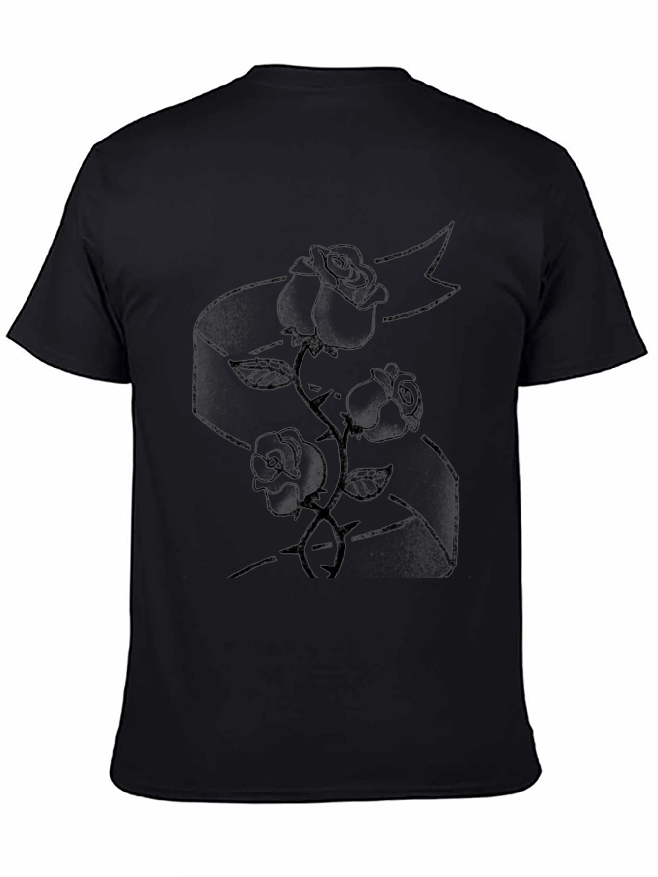 Rose Tattoo Graphic Black T-Shirt