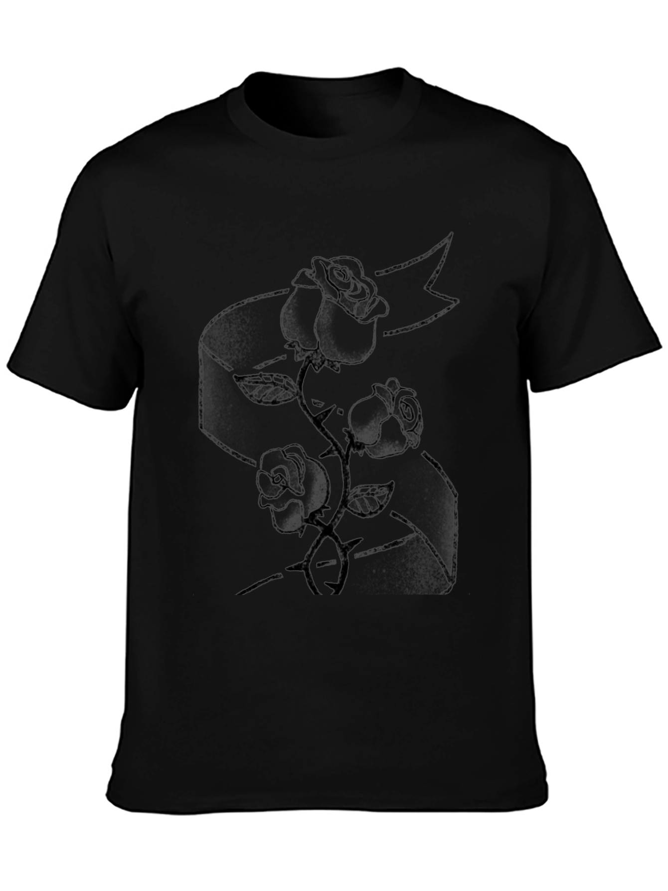 Rose Tattoo Graphic Black T-Shirt