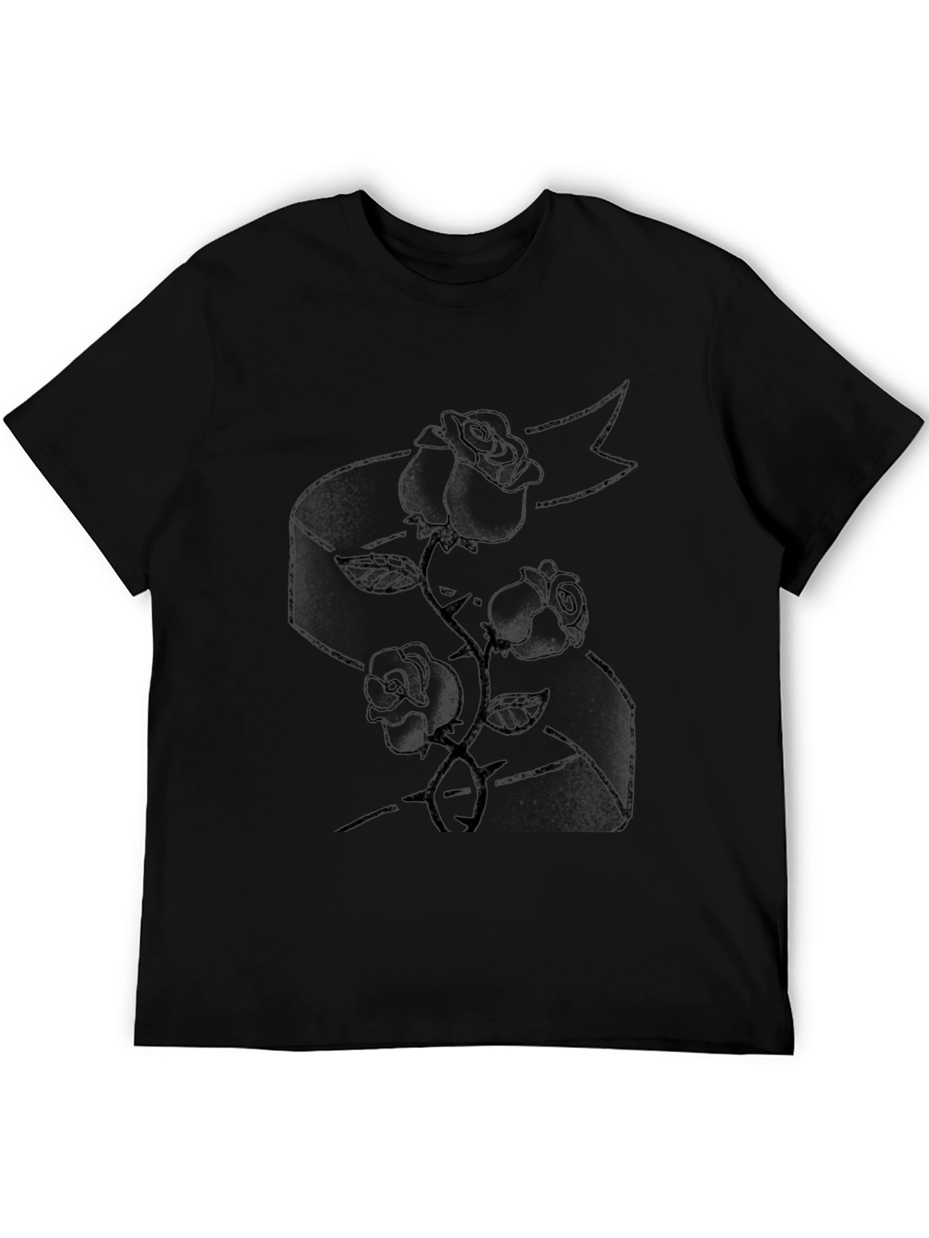 Rose Tattoo Graphic Black T-Shirt