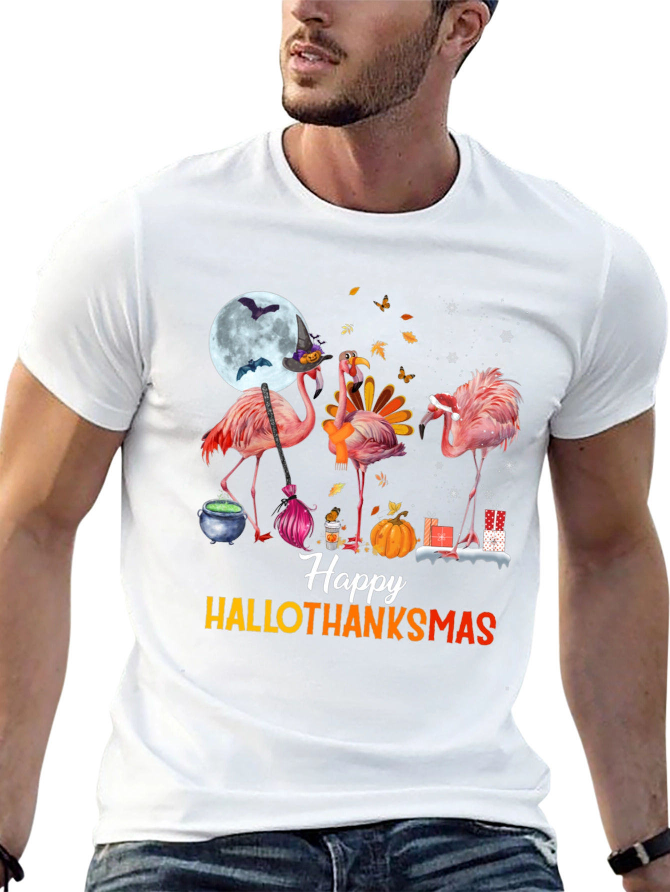 Hallothanksmas Flamingo T-Shirt