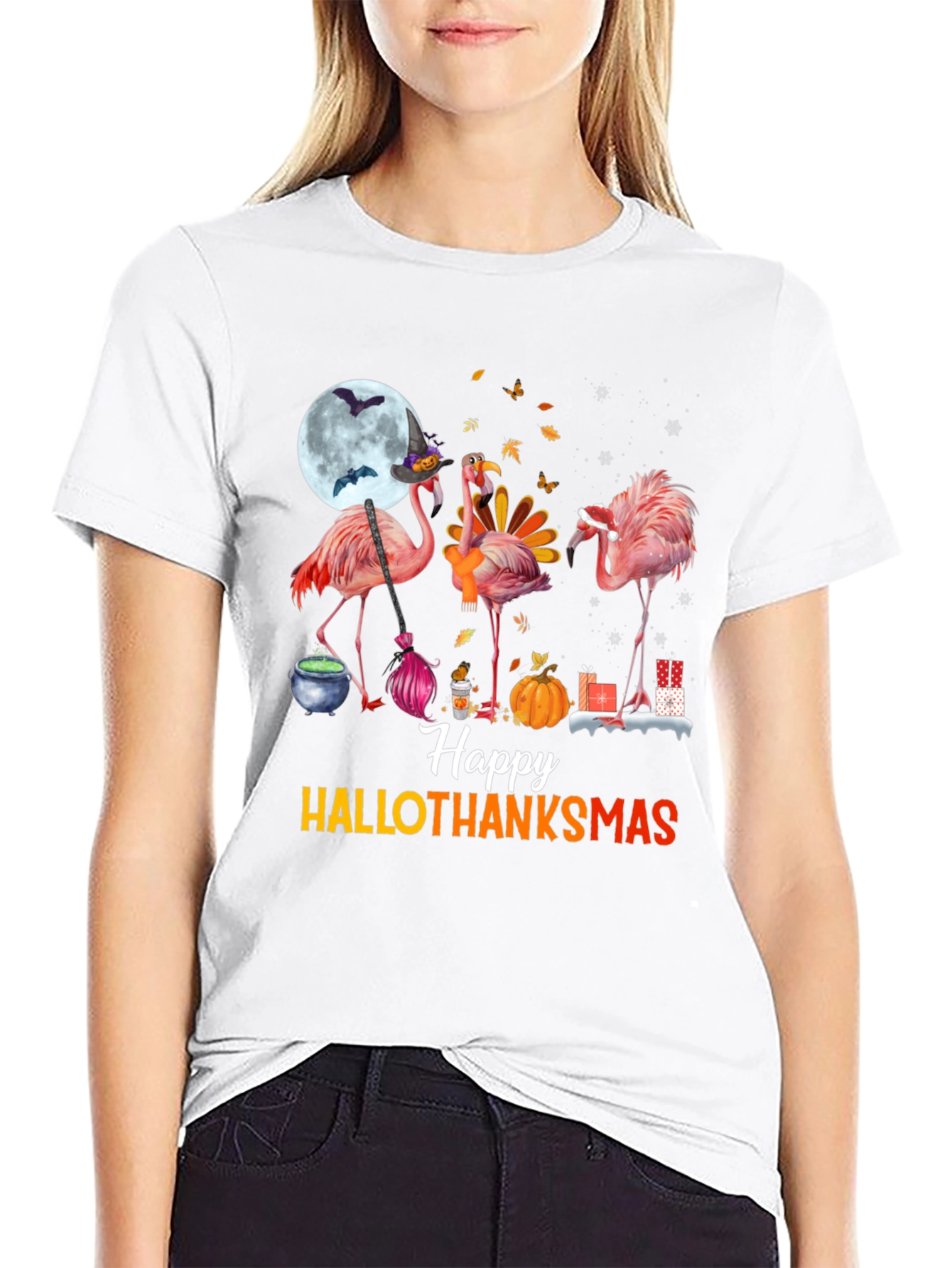 Hallothanksmas Flamingo T-Shirt