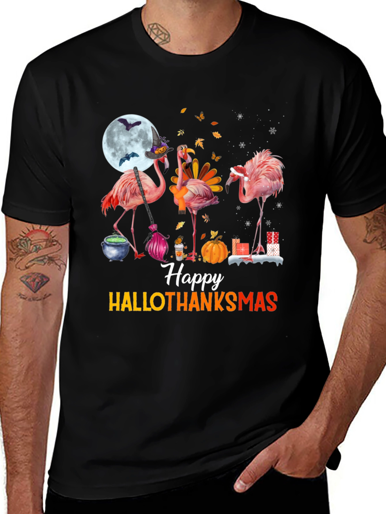 Hallothanksmas Flamingo T-Shirt