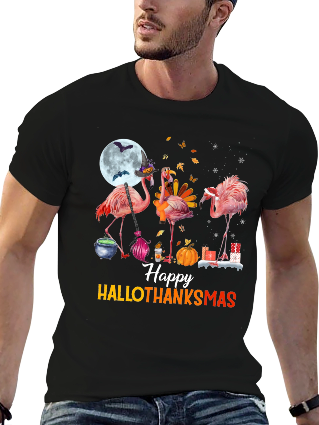 Hallothanksmas Flamingo T-Shirt